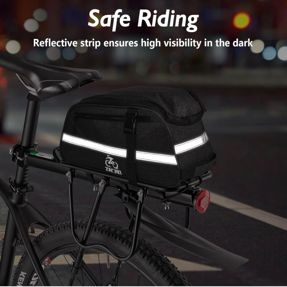 New 3 in 1 Shoulder/Handheld/Electric Ebike Pack Cargo Bag, 13L Waterproof/Black - Picture 7 of 13